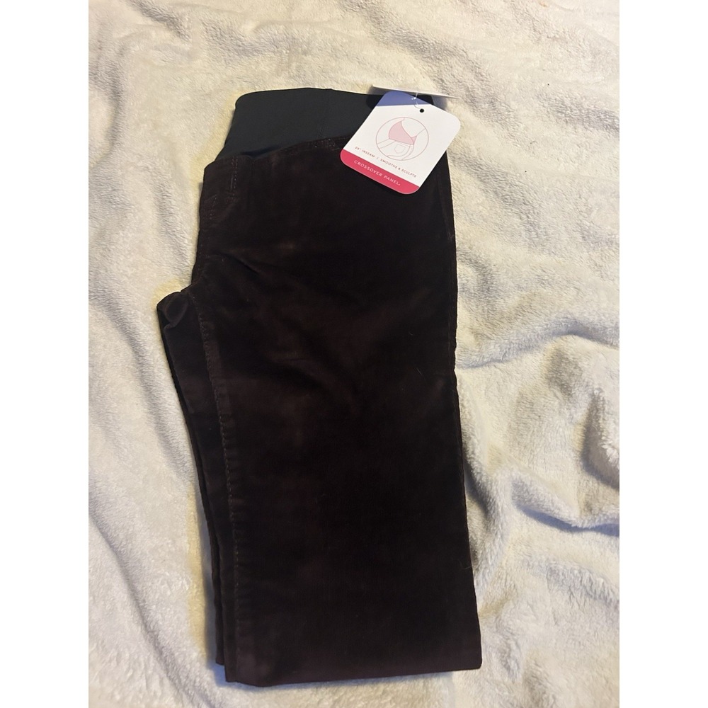 Isabel Maternity Brown Skinny Jeans 0/24R 29" Inseam Crossover Panel NWT